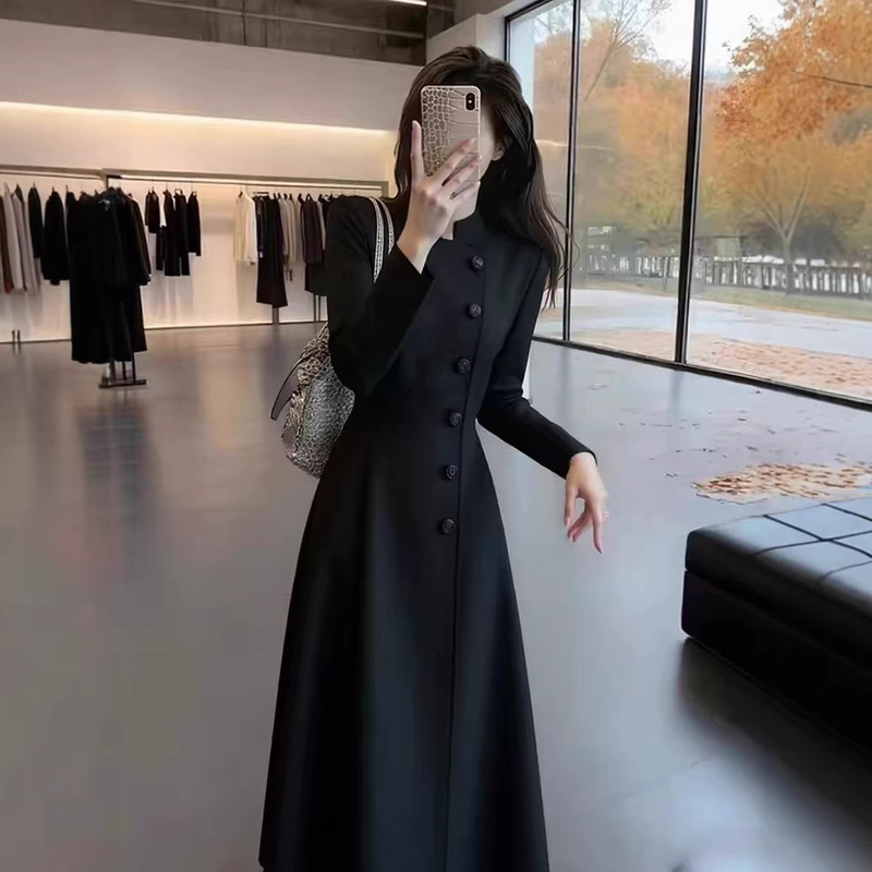 French-Style Hepburn-Inspired Elegant Black Dress for Important Occasions, Women's 2026 New Model, Waist-Cinching Long Dress French-Style Hepburn-Inspired Elegant Black Dress for Important Occasions, Women's 2026 New Model, Waist-Cinching Long Dress