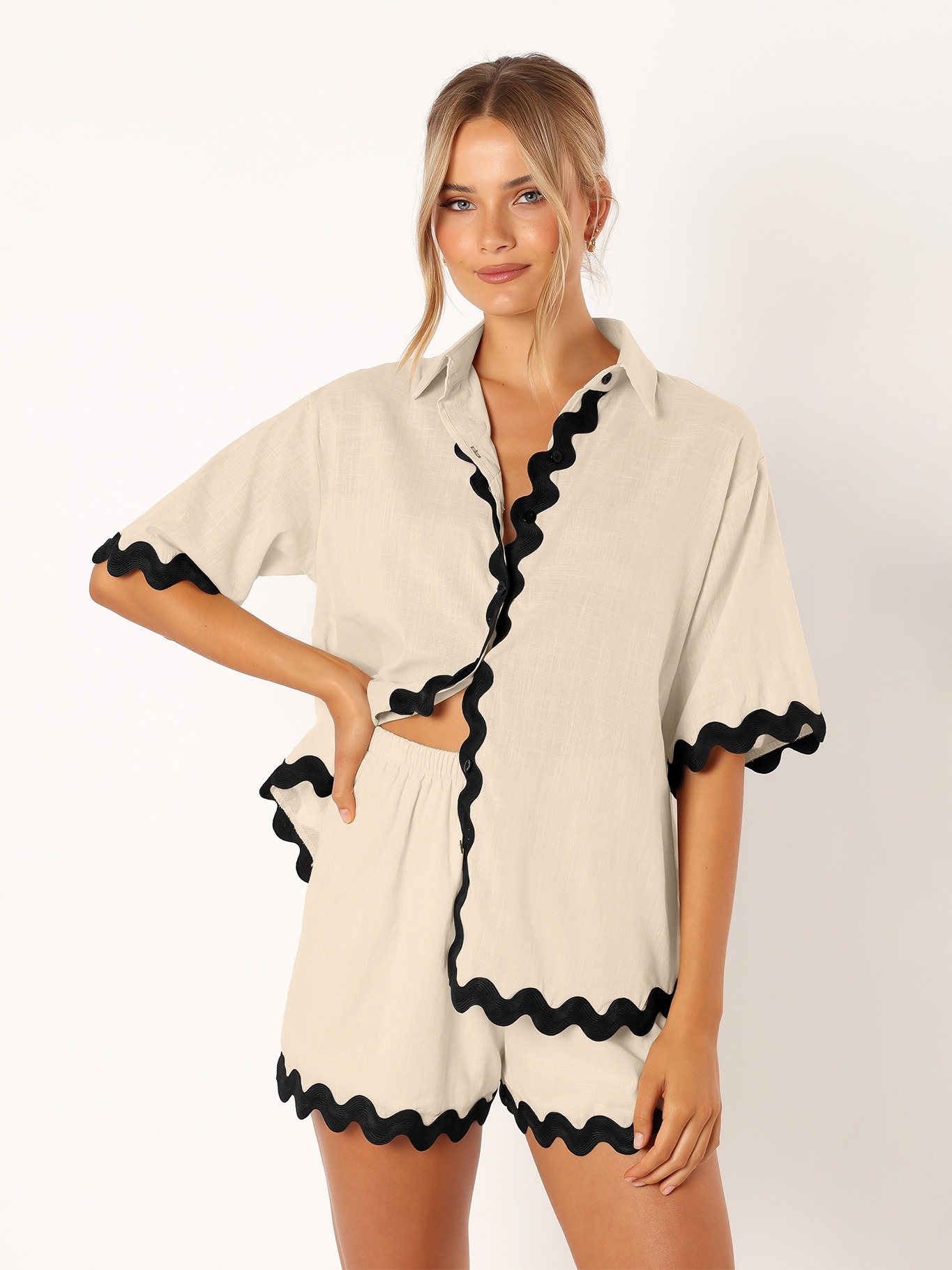 Täglich Frau Lässig Klassischer Stil Einfarbig Viskose Faser Shorts-sets Pyjama Sets display picture 5