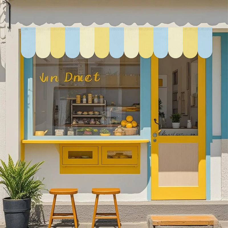 Simple Half Curtain Store Banner Door Curtain Bar Decoration Short Curtain Milk Tea Cafe Window Half Curtain