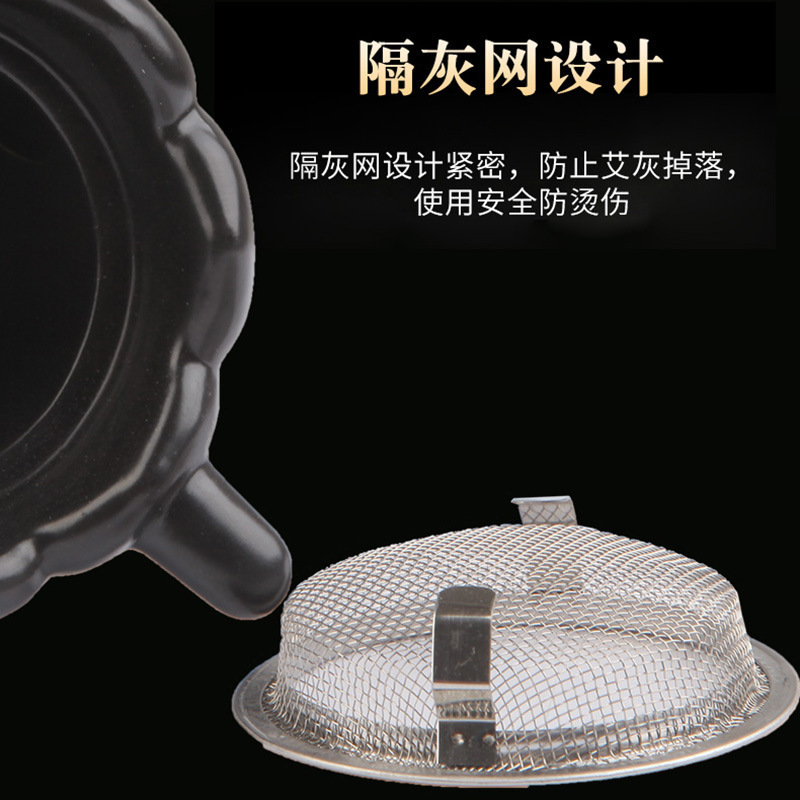 お灸缶、陶器お灸箱、スクレーピング一体型カップ、携帯用お灸専用お灸燻蒸器、家庭用美顔器|undefined
