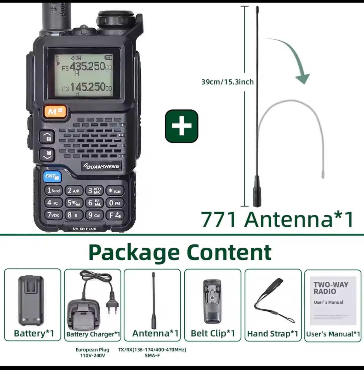Quansheng UV-5RPLUS serie uv-k5 walkie-talkie de doble segmento al aire libre civil handstand de alta potencia Comercio exterior suministro exclusivo