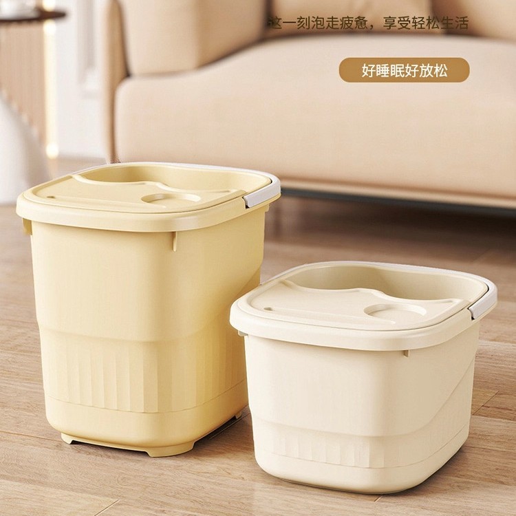 Foot Bath Bucket Household Calf Massage Bucket Winter Foot Bath Insulation Deep Bucket Heightened Dormitory Plastic Roller Foot Bath