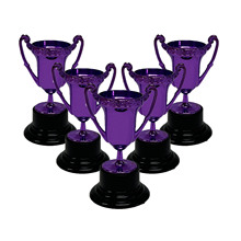 塑料奖杯玩具镀紫色荣誉装饰奖杯运动会奖励道具派对礼品玩具摆件