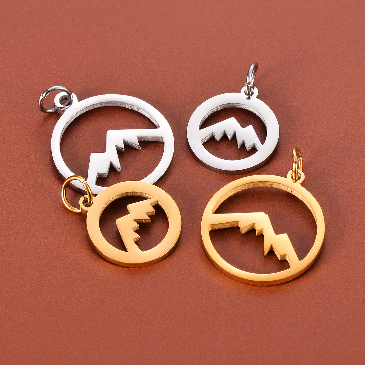 304 Stainless Steel Material Mountain Pattern Simple Style Style 5 PCS/Package Stainless Steel Mountain Pendant