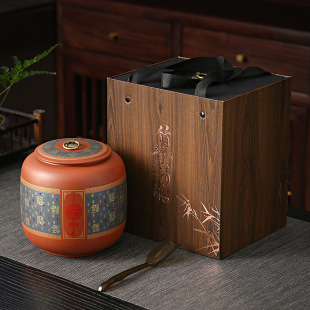 Zisha Tea Cans Ceramic Sealed Moisture-proof Cans White Tea Green Tea Household Tea Packaging Gift Box Gift New Style Vintage