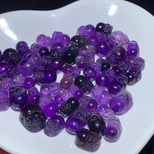 廠家批發 天然巴西紫水晶貔貅裸石 手串手鏈吊墜掛件diy飾品配件