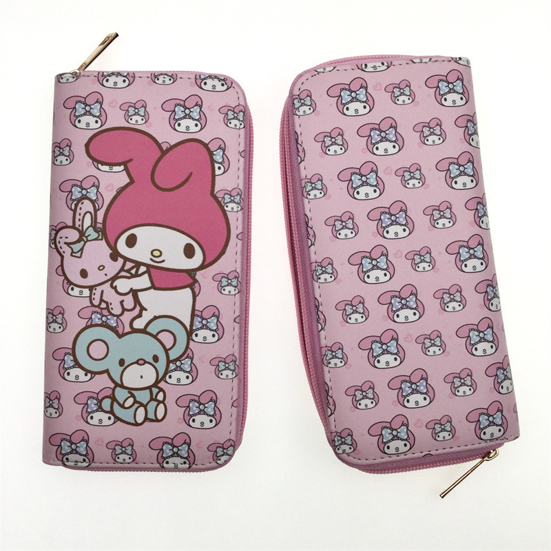 Cartera de dibujos animados lindo princesa KT gato cremallera gran capacidad estudiante chica monedero embrague titular la tarjeta