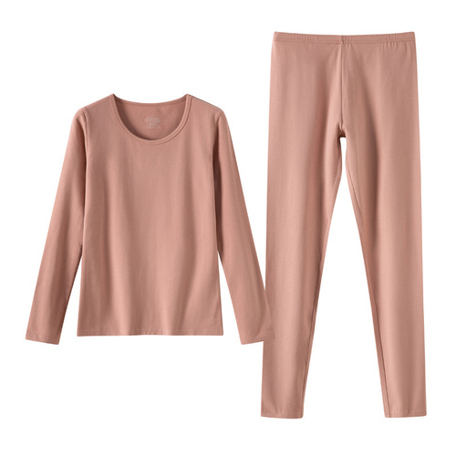 Autumn clothes and autumn trousers pure cotton men and women round neck suits couples thin antibacterial large size cotton thermal underwear winter wholesale
