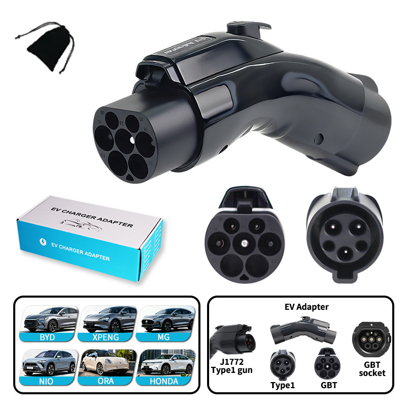 美标转国标转接头type1 to gbt交流慢充新能源汽车充电适配器