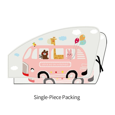 Car curtains, cartoon car curtain car side - pink-bus-passenger