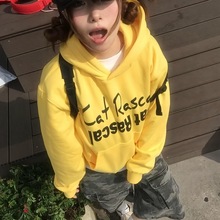 宽松连帽卫衣女装印花日韩外搭带帽上衣服帽衫美式复古简约中性酷