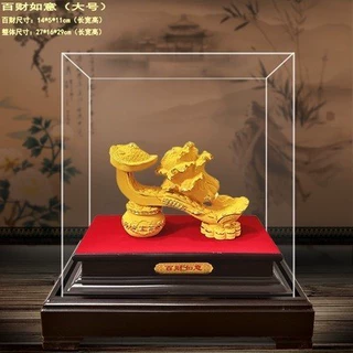 绒沙金百财如意摆件 家居客厅书房装饰 乔迁开业送礼工艺品