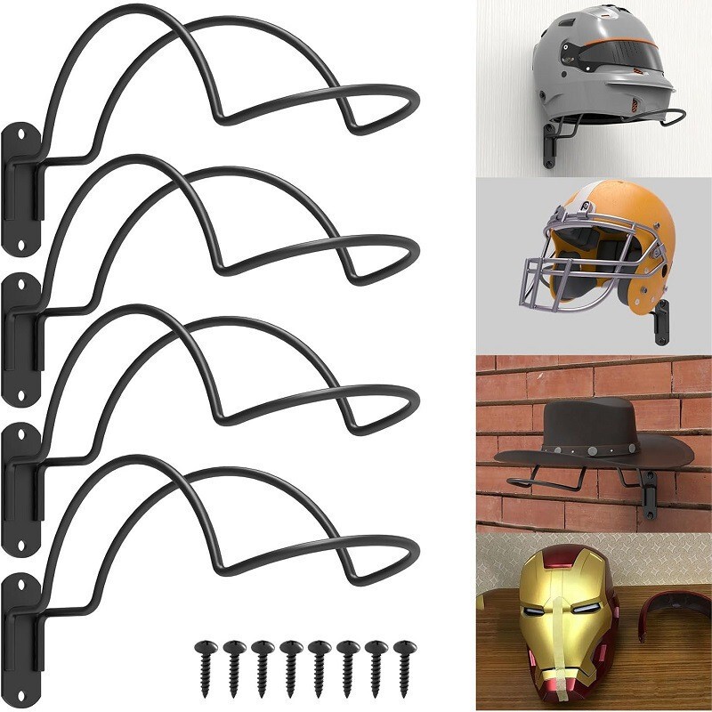 Cross-Border Wall-Mounted Storage Display Rack Motorcycle Helmet Holder Hook Suitable for Hockey, Equestrian, and Baseball Hat Rack