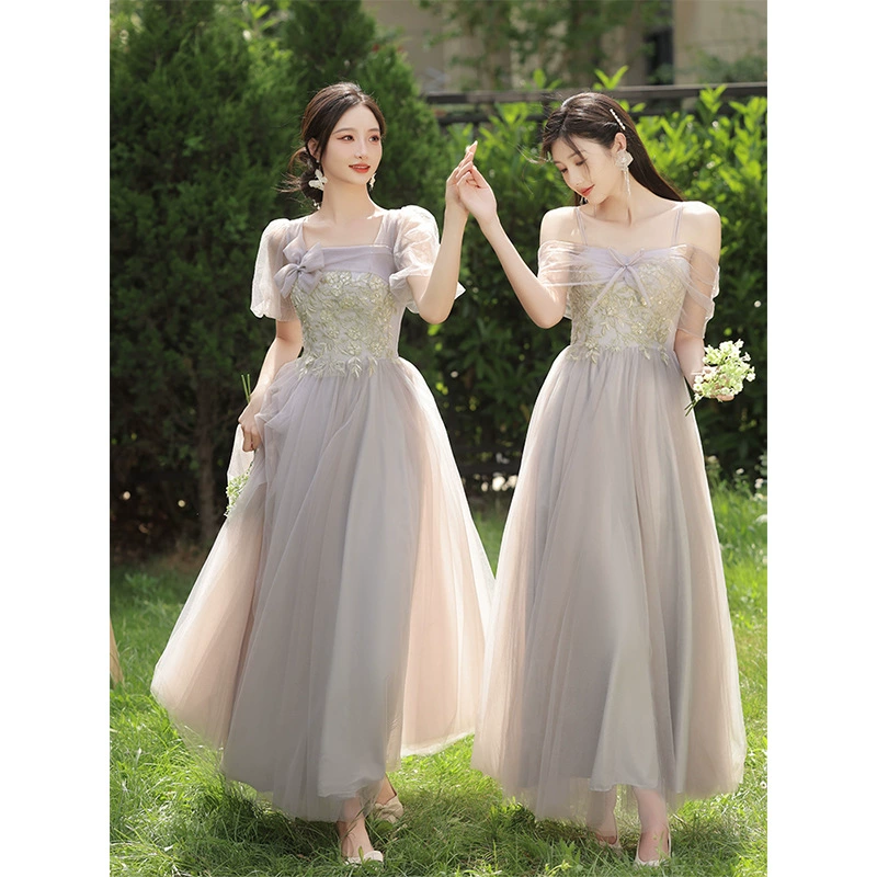 Long bridesmaid dress, autumn skirt, city style, high-quality style, for bridesmaid