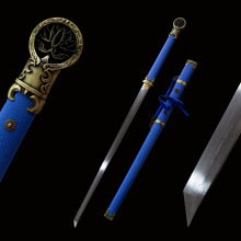 龙泉市手工灵笼白月魁环首刀COS道具唐横刀一体长刀直刀 未开刃