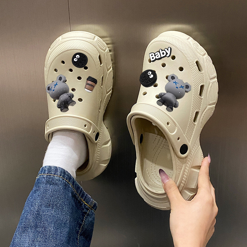 5.0 High Heel EVA Hole Shoes Men's Summer New Style Outer Wear Sports Thick Sole Non-Slip Deodorant Beach Slippers for Men