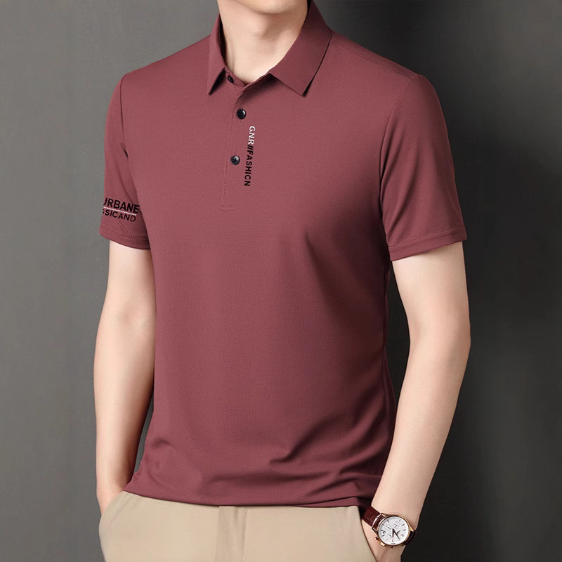 人気の対外貿易中年男性半袖ポロシャツ夏の新しいクロスボーダーカジュアルファッションTシャツ薄いお父さんトップ|undefined