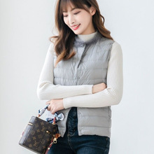 轻薄羽绒马甲羽绒服背心冬季保暖内胆水貂毛领大码女装黑色白色