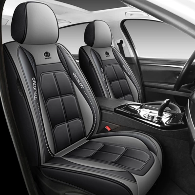 seat leather car interior seat pads, Seat cushion, seat cover - front-row-double-seatgray