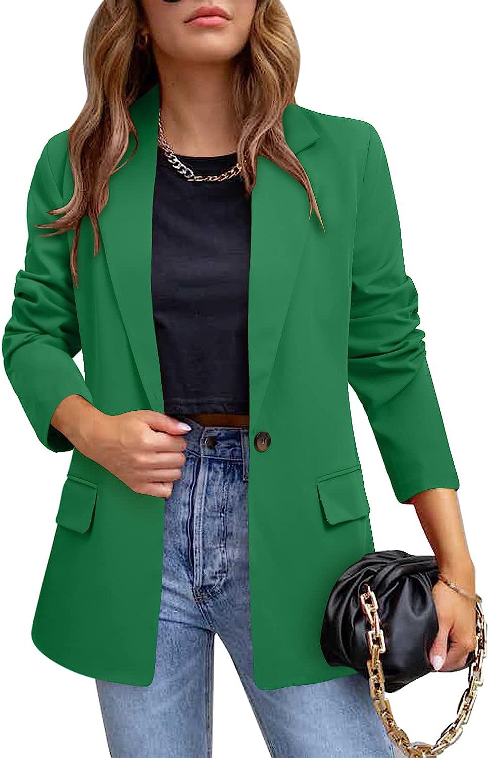 420g Weight Blazer Outerwear Type Long Sleeve Sleeve Length Single Breasted Placket Type Polyester Fabric Type Blazer Tops Type 1 Piece Quantity Business, Cocktail Party Occasion Turndown Neckline Slim Fit Type Solid Color Pattern Spring, Autumn Season Women's Gender Pocket Design Elegant, Formal Style Women's Blazer Long Sleeve Blazers Pocket Elegant Formal Solid Color 13