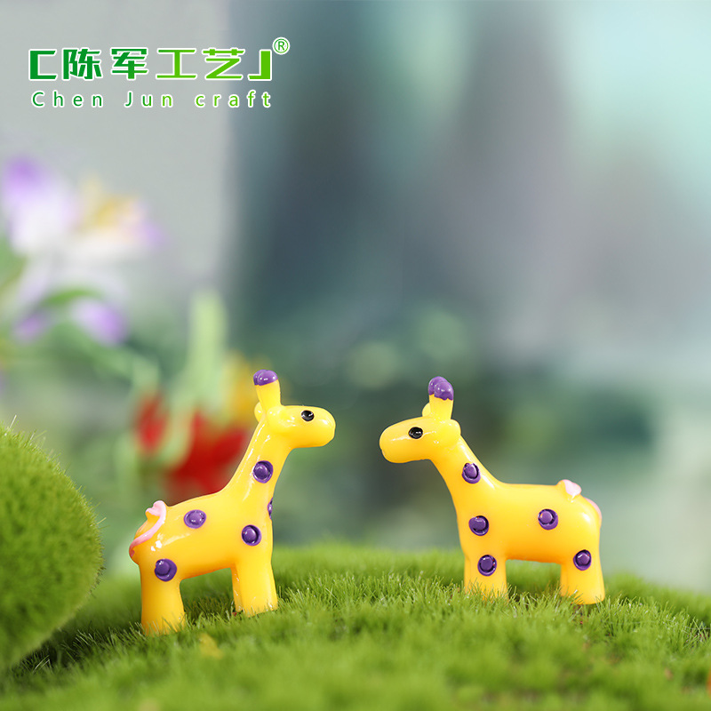 Hươu vàng đuôi xoắn mini, tiểu cảnh chậu cây đáng yêu DIY sáng tạo (z-CJ-1266)