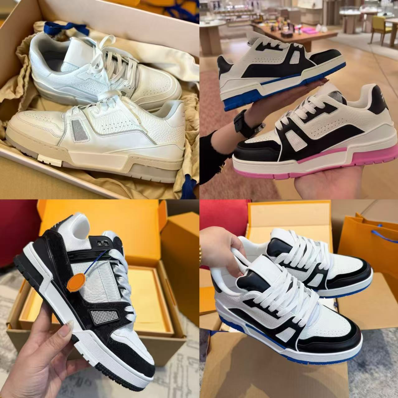 Ding Version Donkey Shoes Trainer White Cement Sneakers Women's Denim Color Matching Fashion White Shoes Casual Sneakers Men