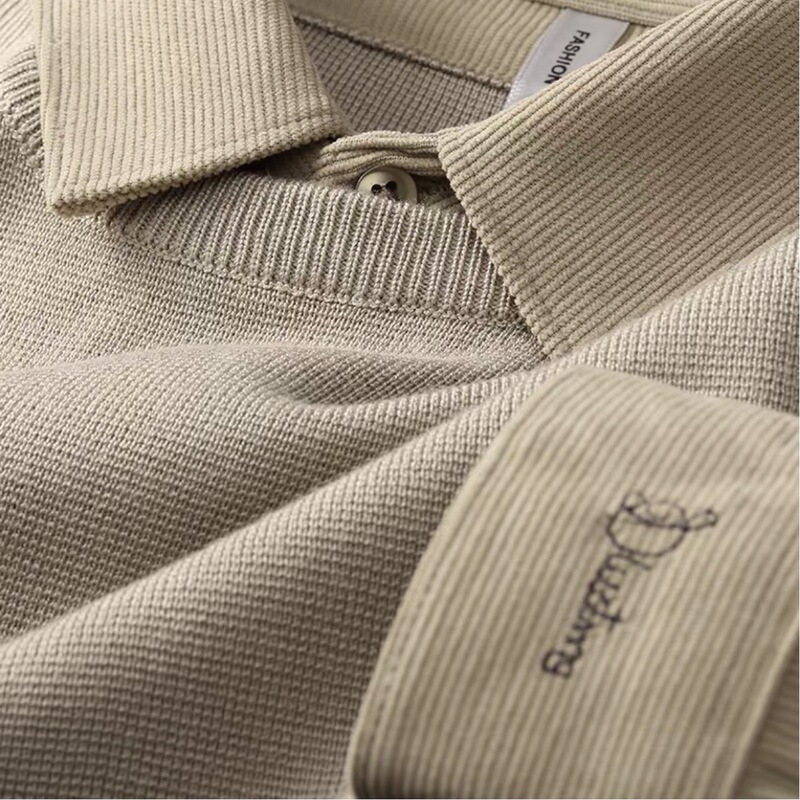 New light luxury autumn and winter corduroy shirt collar fake two-piece sweater men's slim warm casual business sweater men New light luxury autumn and winter corduroy shirt collar fake two-piece sweater men's slim warm casual business sweater men