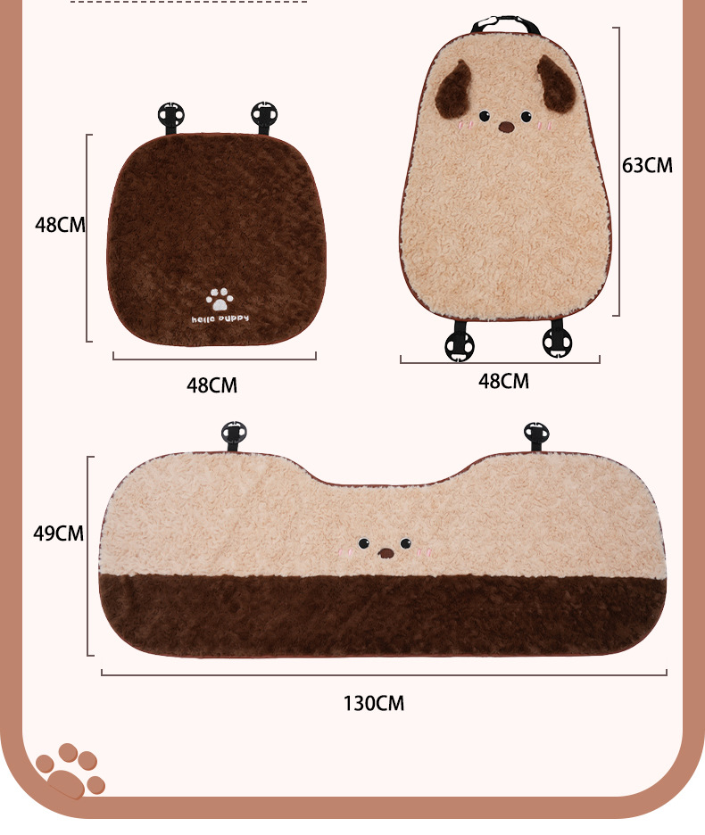 Blue Rain Car Seat Cushion Cute Puppy Car Seat Cover Thickened Creative Comfortable Car Interior Decoration Seat Cushion