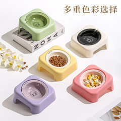 创意卡通飞碟碗带碗架家用陶瓷宠物碗猫粮碗狗碗高颜值猫狗食盆