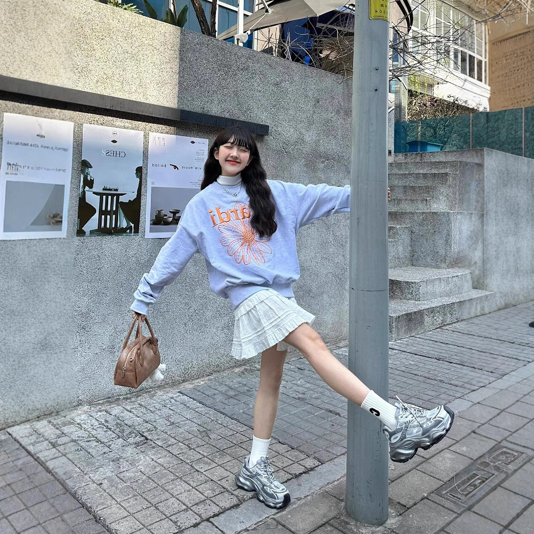 スポット韓国トレンドブランドマルディスウェットシャツレディースデイジー24新作プリントラウンドネックトップスドロップシッピング