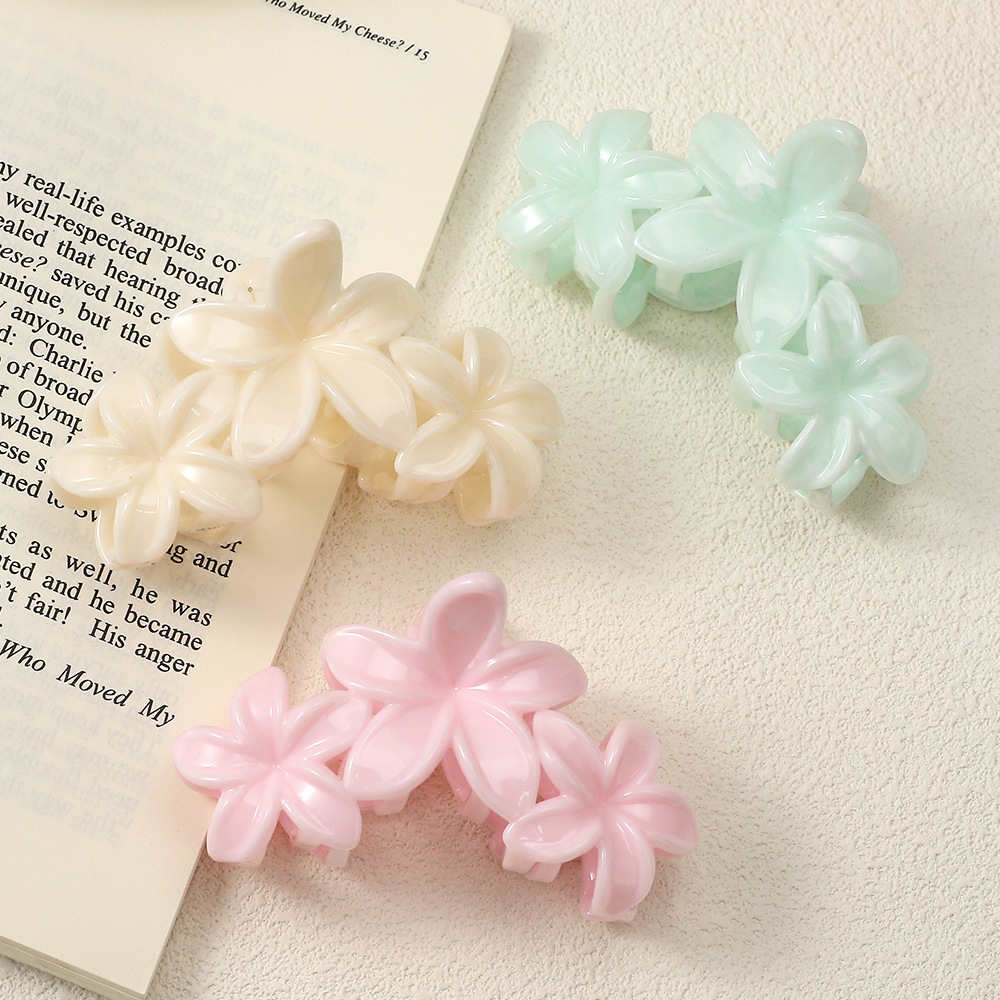 55g Weight Hair Clip, Hair Claws Hair Accessories Type 1 Piece Quantity Holiday Occasion ABS Material Flower, Fish, Shark, Plumeria Pattern All Seasons Season Women's Gender Sweet Style Sweet Women's Flower Fish Shark ABS Hair Clip Hair Claws 3