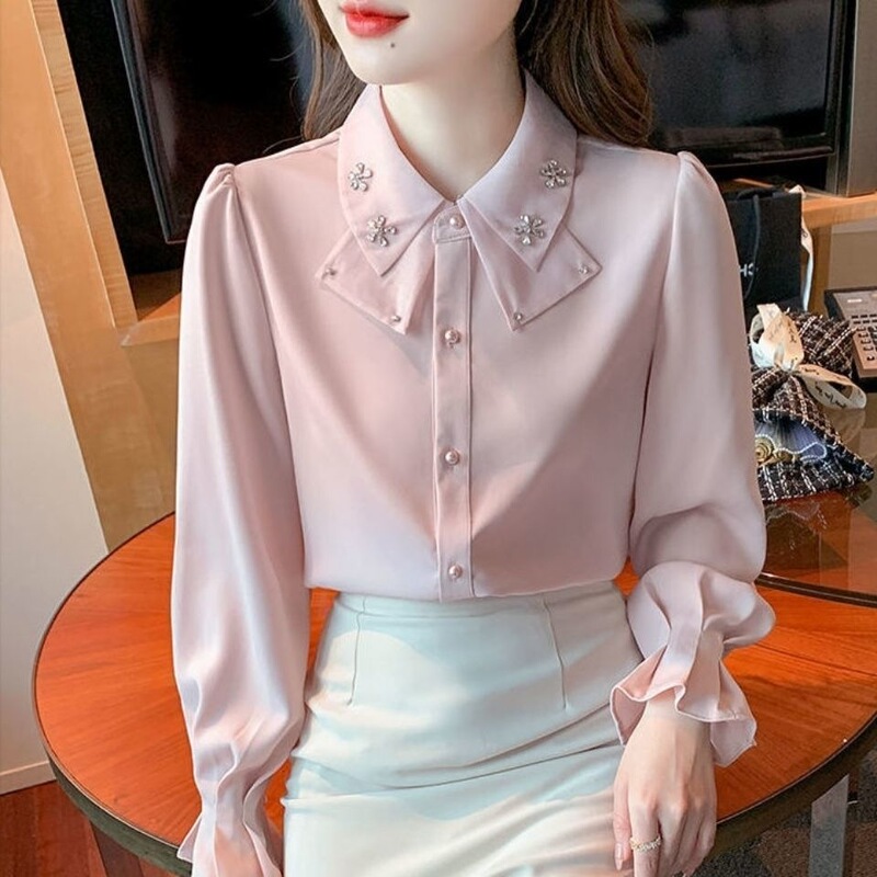 Fashion 2025 Slim and Age-Reducing Chiffon Trendy Design Spring Women's Niche New Shirt Tops Fashion 2025 Slim and Age-Reducing Chiffon Trendy Design Spring Women's Niche New Shirt Tops