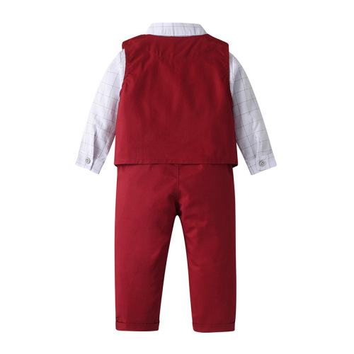 Foreign Trade Kids' Clothing: British-Style Suit Vest 3-Piece Set | Children's Spring/Fall Formal Wear | Boys' Autumn Outfits | Baby Clothes