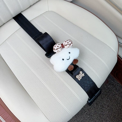 Restraint, Car-Mounted Pregnancy Late-Stage Driving Car seat belt - three-point-anti-strangle-safety-belt-black-beige-bow-with-white-clouds
