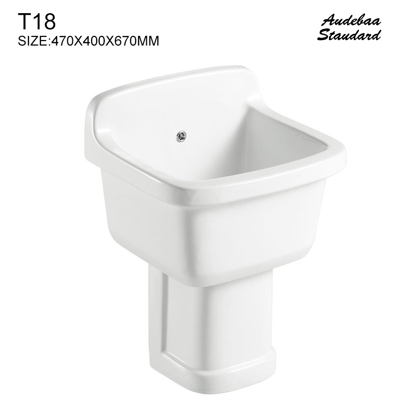 厂家批发工地工程高温分体式连体式拖布池  阳台陶瓷拖把池