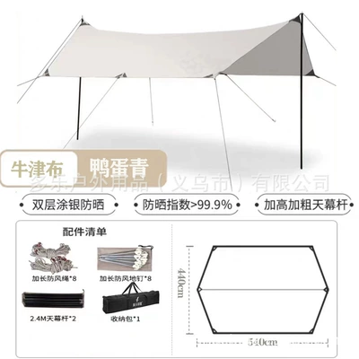 sunscreen awning tent picnic – Çadırlar - silver-coating-duck-egg-green-hexagonal-sky-curtain-440540-accessories-more-than-8-people