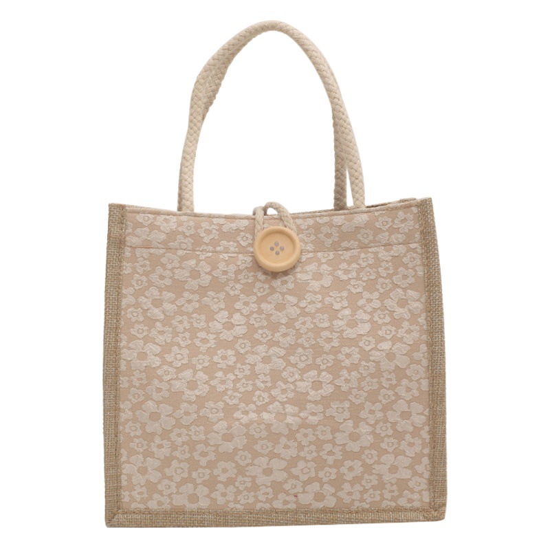 Internet celebridad Portátil Bolsa De lino femenino 2023 estilo occidental mano llevar bolsa de almuerzo japonés ins pequeña bolsa de hombro