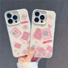 財貓咪適用iPhone蘋果15/14/13/12/11PROMAX手機殼文字xsmax硅膠1