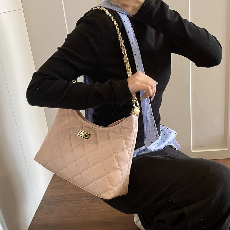 Цепочка, подмышечная сумка, сумка через плечо, односкатная сумка, стиль Chanel, западный стиль