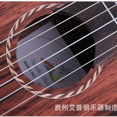 28-дюймовая гитара Lili, 6-струнная малая гитара, нейлоновые струны, guitarlele, полностью чёрная, из хурмы, классический гриф