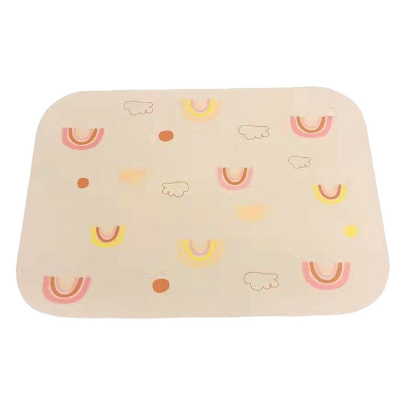 Manteles individuales de silicona al por mayor con estampados de dibujos animados, resistentes al calor y anti-quemaduras, de alto valor estético, manteles de mesa para el hogar resistentes a altas temperaturas.