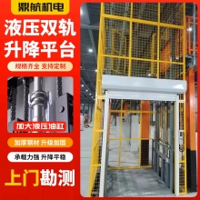 定做导轨式升降货梯双轨双缸升降机电动简易运输液压升降平台