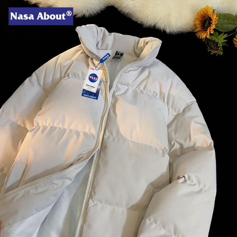 La NASA anti-temporada abrigo de algodón acolchado falso de dos piezas con capucha Jinjiang abrigo de algodón acolchado para hombres y mujeres mismo invierno engrosado abrigo de pan abrigo de algodón acolchado