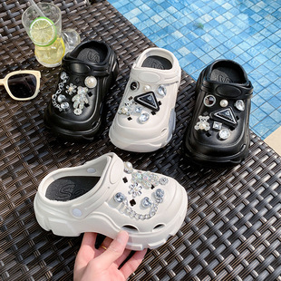 Girls' Sandals Summer 2025 New Children's Soft Bottom Toe Sandals Girls' Large Children's Non-slip Princess Hole Shoes