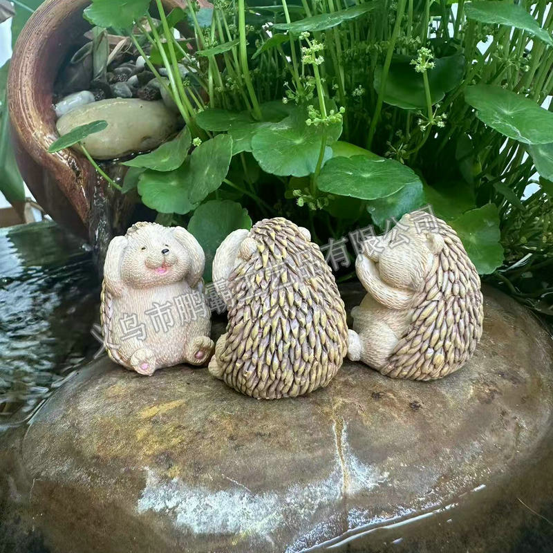 かわいい模擬ハリネズミ樹脂動物装飾品中庭リビングルームデスクトップ本棚工芸品装飾品|undefined