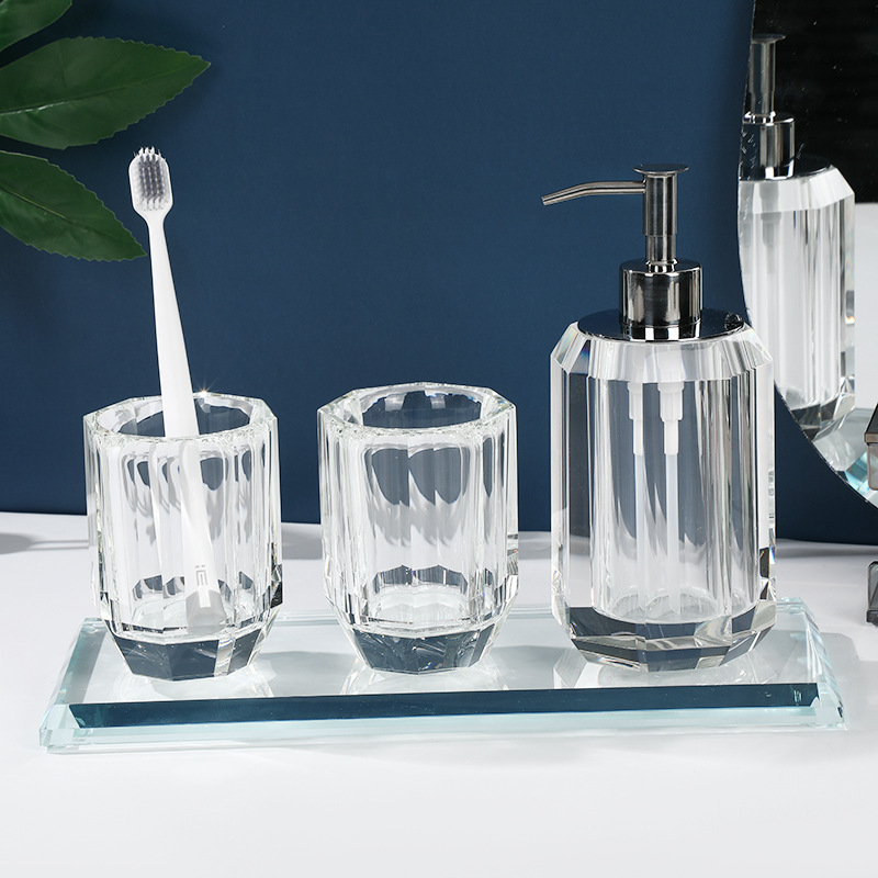 Luz de lujo taza de lavado de cristal de gama alta casa hotel nórdico K9 taza de cristal minimalista moderna taza de enjuague bucal