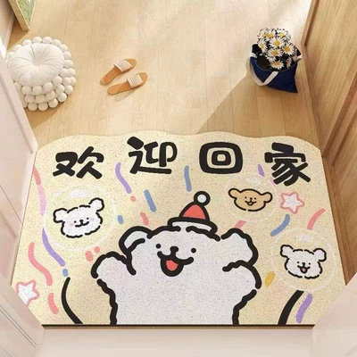 Mat, Wire Loop Entry Door Mat, Avtomobil döşəmə paspasları - little-white-dog-welcome-home-4060cm