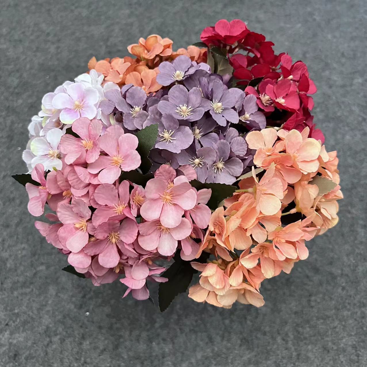 Simulated autumn begonia flower hydrangea 5 small bouquets fake…