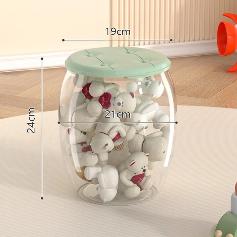 子供用収納ボックス、赤ちゃんのおもちゃ、人形、積み木収納バケツ、多機能収納プラスチック透明収納ベンチ、家庭用|undefined