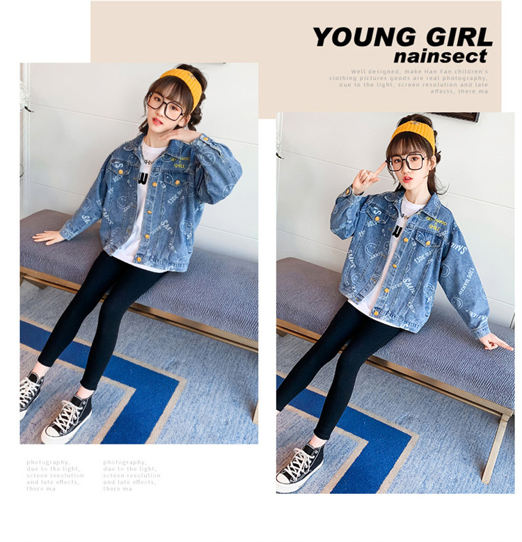 ice fishing coats Children's Clothes Girls Denim Jacket Fashion Style Hooded Tops Little Girls Spring and Autumn Tops Kids Jean Jackets for Girls denim jacket with fur